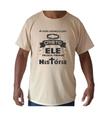 Camisa Unissex Basica Caqui Estampa A Vida Começa Com Cristo Ele Mudou Minha História