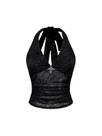 Camisa Verdusa Y2k Gothic Halter Mesh Sheer Encosto Preto S