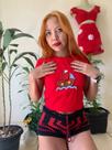 Camisa Vermelha em Crochê - Sem o Short