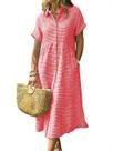 Camisa, vestido feminino, casual, xadrez, com botões, vermelho