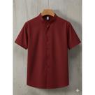 Camisa Vinho Masculina Gola Padre Básica Lisa Camisa Vinho Masculina Gola Padre Básica Lisa