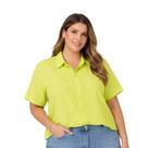 Camisa Viscolinho Manga Curta Plus Size