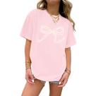 Camisa Weripoah Bow Oversized para meninas Graphic Sakurapink Camisa Weripoah Bow Oversized para meninas Graphic Sakurapink