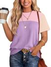 Camisa WIHOLL Spring para mulheres 2025 Crop Tops soltas em roxo claro