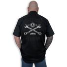 Camisa Workshirt Preta Caferacer Reunion Mecânico Old School No Remorse Camisa Workshirt Preta Caferacer Reunion Mecânico Old School No Remorse
