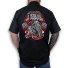 Camisa Workshirt Preta Custom By Twisting Throttles No Remorse