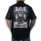 Camisa Workshirt Preta Custom Eiding Easy Ride With Pride Skull V- twin No Remorse