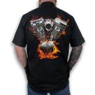 Camisa Workshirt Preta Custom Motor Fire V-Twin No Remorse Camisa Workshirt Preta Custom Motor Fire V-Twin No Remorse