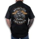 Camisa Workshirt Preta Mecânico Motorcycles Cafe Racer Vintage Riders No Remorse Camisa Workshirt Preta Mecânico Motorcycles Cafe Racer Vintage Riders No Remorse