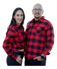 Camisa Xadrez Casal Namorados Flanela Mg Longa Festa Junina