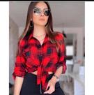 Camisa xadrez com touca tamanho GG veste 42