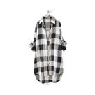 Camisa Xadrez Feminina de Algodão - Estilo Coreano Elegante