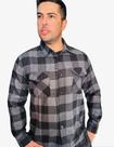 Camisa Xadrez Flanelada Preta com cinza Linda super descolada do P ao GG