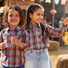 Camisa Xadrez Infantil Manga Longa Unissex Festa Junina Arraiá