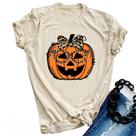 Camisa Ymoshoe Halloween Pumpkin Leopard Bow M