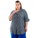 Camisão Feminino, Plus Size, Estampa Oncinha, Preto, Tams. 44 e 46