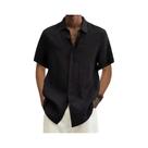Camisas De Algodão E Linho Para Homens Em Tamanhos Grandes, De Manga Curta, Estilo Casual De Praia,