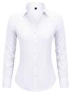 Camisas de botão Vestido ajustado com várias partes superiores branca M
