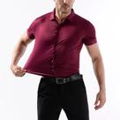 Camisas De Negócios Masculinas Pretas De Verão Com Manga Curta, Botão, Sem Rugas, Tamanho Americano