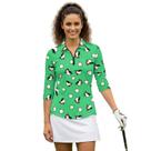 Camisas de tênis de golfe Boatee Birds de manga 3/4 para mulheres