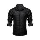 Camisas De Vestir Masculinas De Manga Longa Em Poliéster Com Estampa Paisley, Camisa Social Luxuosa