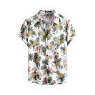 Camisas Havaianas Casuais Masculinas Com Estampa Floral 3D, Manga Curta, Botão Frontal, Camisa