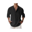 Camisas Havaianas Masculinas Leves De Manga Longa Em Algodão E Linho, Estilo Streetwear, Respiráveis