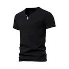 Camisas Henley Masculinas de Algodão - Manga Curta, Slim Fit, Casual e Básica para o Verão