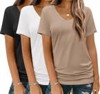 Camisas HOTOUCH de manga curta com decote em V para mulheres, pacote com 3 - M