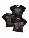 Camisas justas COZYEASE Girl Summer de manga curta, pacote com 3, 8 anos