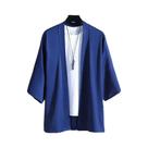 Camisas Kimono Masculinas Pretas - Leves, Casuais, Manga 3/4