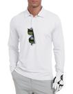 Camisas polo de golfe Askdeer masculinas de manga comprida UPF 50+ brancas