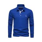 Camisas Polo Masculinas Com Bordado De Cervo Manga Longa Cor Sólida Casual De Negócios 2023 AIOPESON
