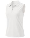 Camisas polo sem mangas MAGCOMSEN UPF 50+ para mulheres brancas L