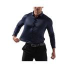 Camisas Sociais Masculinas De Manga Longa Para Primavera E Outono, Casuais, Com Stretch, Sem