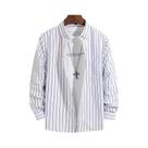 Camisas Sociais Masculinas Slim Fit Listradas E Xadrez De Manga Longa, Não Amassam, Estilo Smart