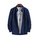 Camisas Sociais Masculinas Slim Fit Listradas E Xadrez De Manga Longa, Não Amassam, Estilo Smart