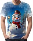 Camise Camiseta Tshirt Natal Festas Boneco de Neve Noel 2