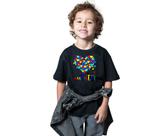 Camiseta 100% Algodao autismo Infantil Desenhos Frases