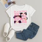 Camiseta 100% Algodão Estampada Blackpink Quadrinhos 613 Look Estiloso Festival Gola Redonda