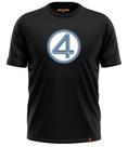 Camiseta 100% Algodão Filmes Quarteto Fantástico - Logo do Fantastic Four - HQ First Steps 524