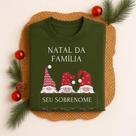 Camiseta 100algodão Natal Da Família Personalizado Sobrenome