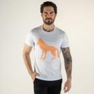 Camiseta Acostamento Branca Lobo Laranja