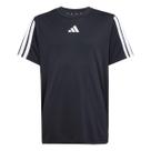 Camiseta Adidas 3 Listras TR-Essentials Infantil - Preto - 7-8A