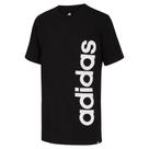 Camiseta Adidas Boys de manga curta com logotipo de algodão preta