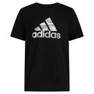 Camiseta Adidas Boys de manga curta de algodão com logotipo Camo Bos