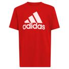 Camiseta Adidas Boys de manga curta de algodão estampada Red Core