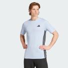 Camiseta Adidas Essentials 3 Listras Azul Claro