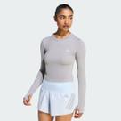 Camiseta Adidas Essentials Manga Longa Feminina Cinza