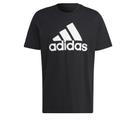 Camiseta adidas Essentials Single Jersey com logotipo grande em preto/branco